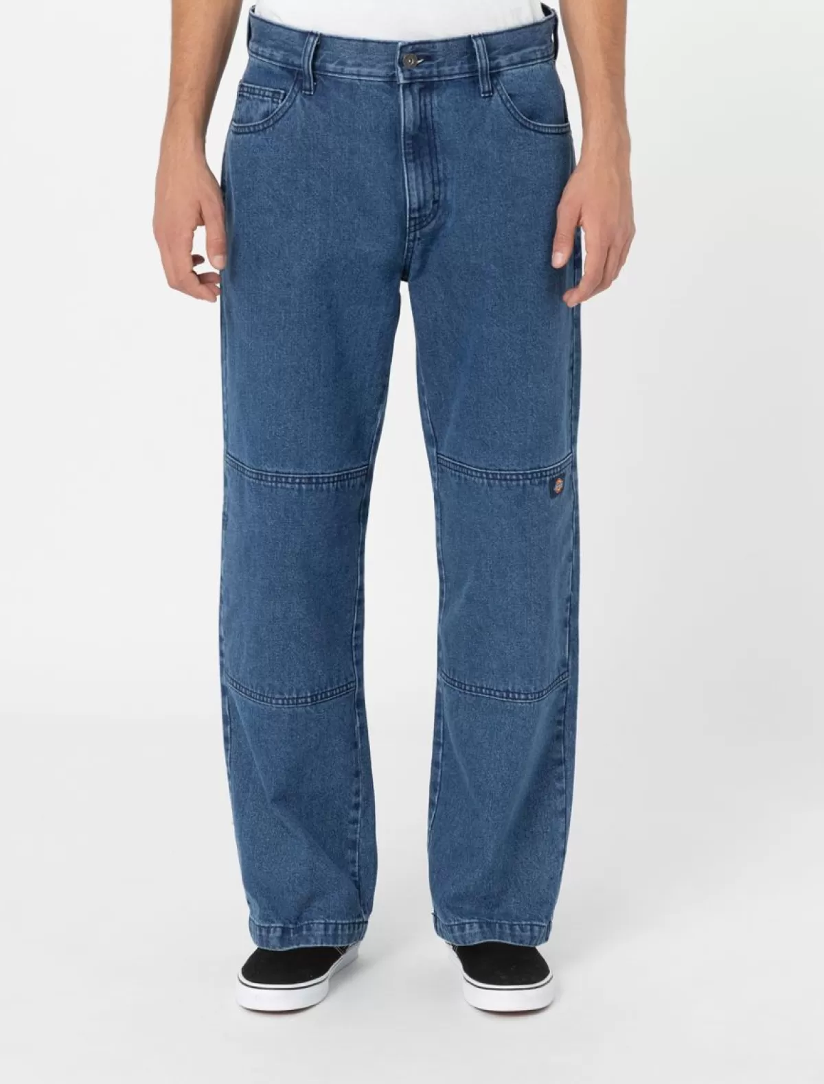 Fashion Double Knee Denim Trousers Denim | Trousers