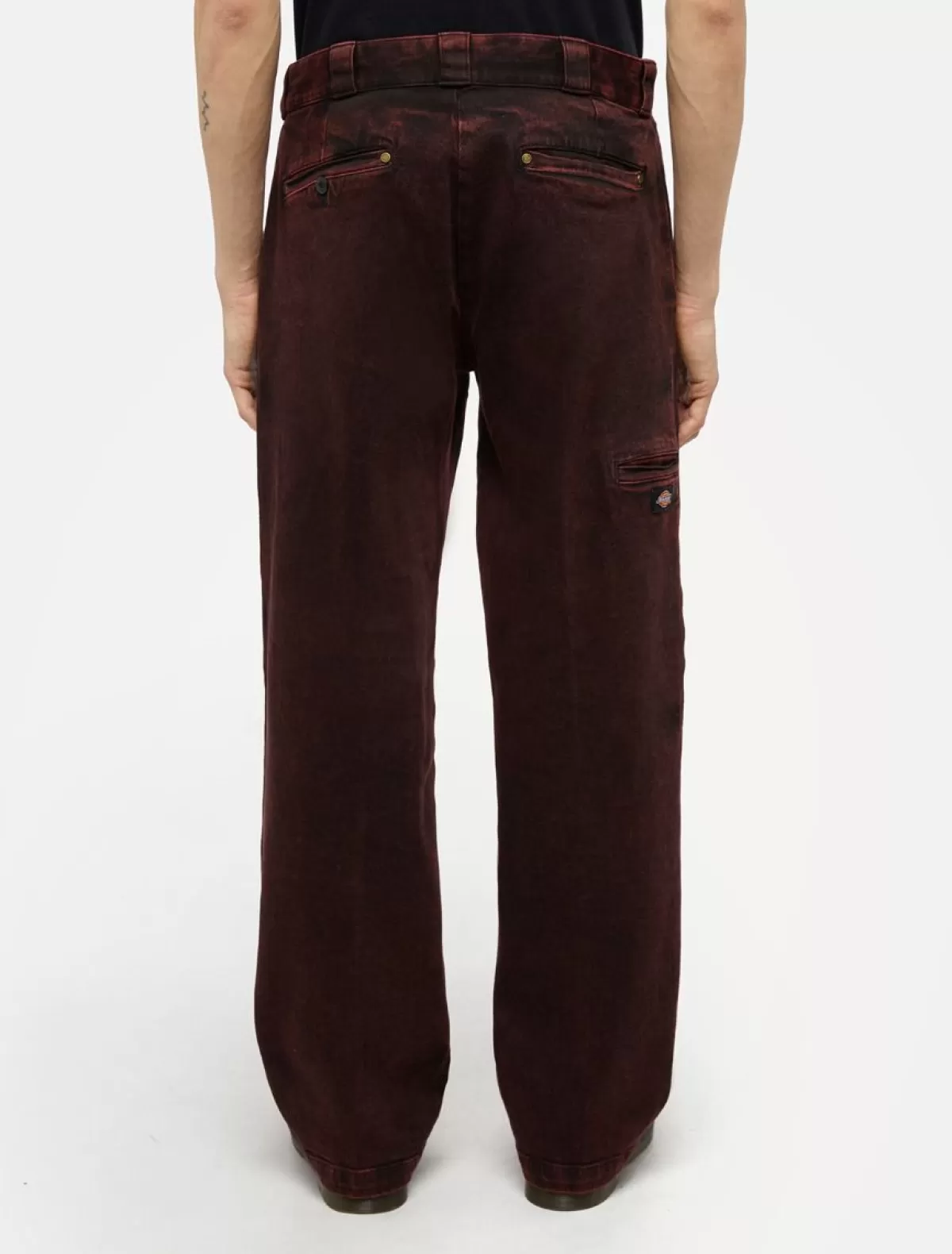 Shop Washed Denim Double Knee Trousers Denim | Trousers